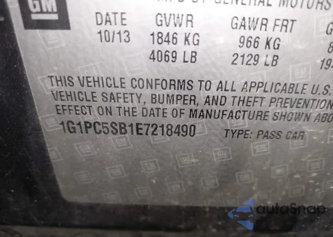 2014 Chevrolet Cruze 1Lt Auto from USA, damaged, VIN 1G1PC5SB1E7218490